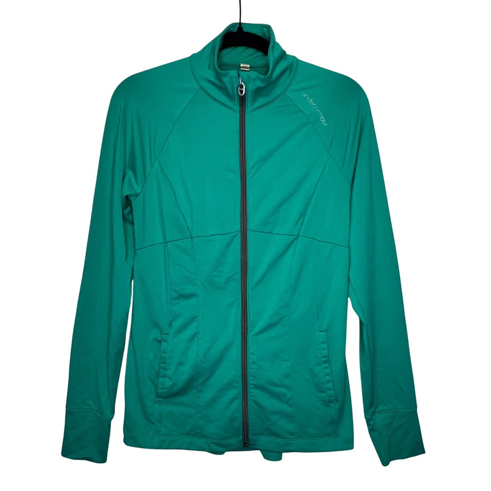 Under Armour Womens M AllSeasonGear Full Zip Track Jacket Teal‎ Green Athletic